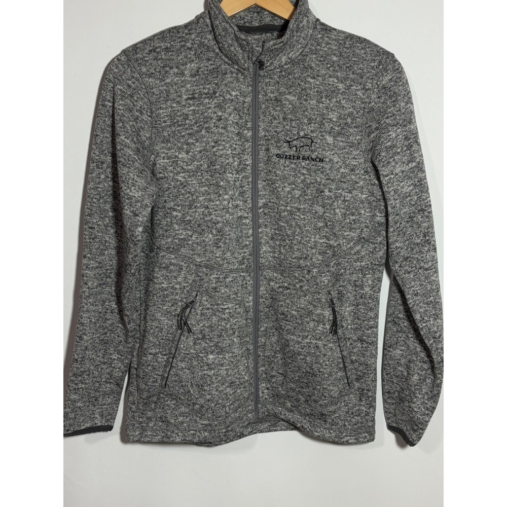Gozzer Ranch‎ Sun Mountain Fleece Jacket Full Zip Marled Gray Womens M Golf